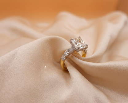 The Golden Legacy: 6.15ctw Cushion Cut Engagement Ring