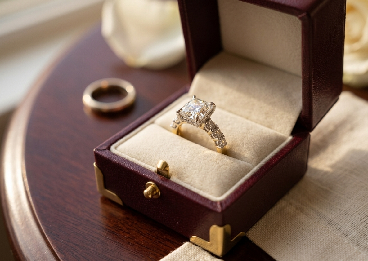 The Golden Legacy: 6.15ctw Cushion Cut Engagement Ring