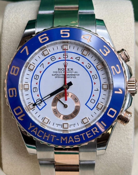 Rolex Yacht-Master II White Dial Blue Bezel Two-Tone – Regatta Chronograph