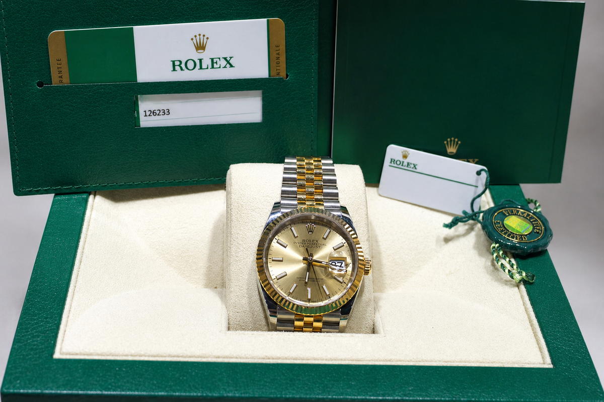 Rolex Datejust 36mm Champagne Dial Two-Tone Complete Set- Model 126233