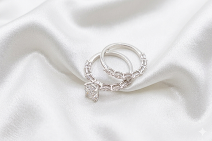 2.29 Carat Oval & Marquise Custom Diamond Bridal Set