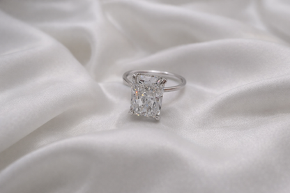 4.00ct Radiant Cut Lab-Grown Diamond Hidden Halo Solitaire