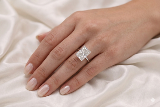 4.00ct Radiant Cut Lab-Grown Diamond Hidden Halo Solitaire