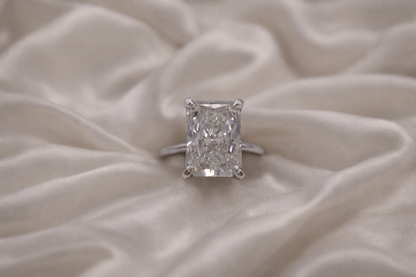 4.00ct Radiant Cut Lab-Grown Diamond Hidden Halo Solitaire