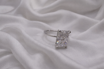 4.00ct Radiant Cut Lab-Grown Diamond Hidden Halo Solitaire
