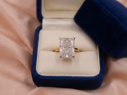 7.51ct Radiant Cut Lab Diamond Cathedral Solitaire