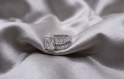 Radiant Cut Lab- Diamond Bridal Set: The Ultimate Sparkle (3.02 Carat)