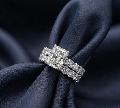 Radiant Cut Lab- Diamond Bridal Set: The Ultimate Sparkle (3.02 Carat)