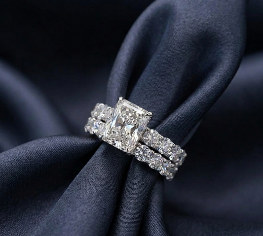 Radiant Cut Lab- Diamond Bridal Set: The Ultimate Sparkle (3.02 Carat)