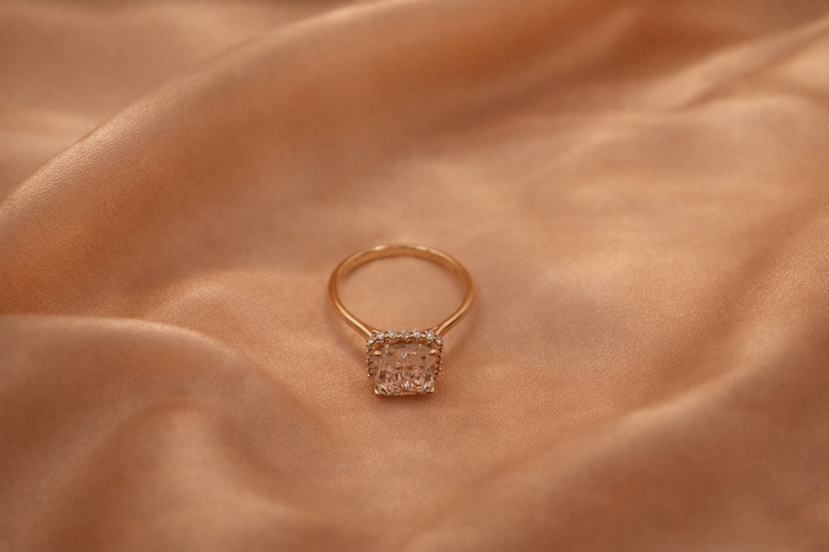 Radiant Elegance: 3.37ctw Diamond Cathedral Halo Ring