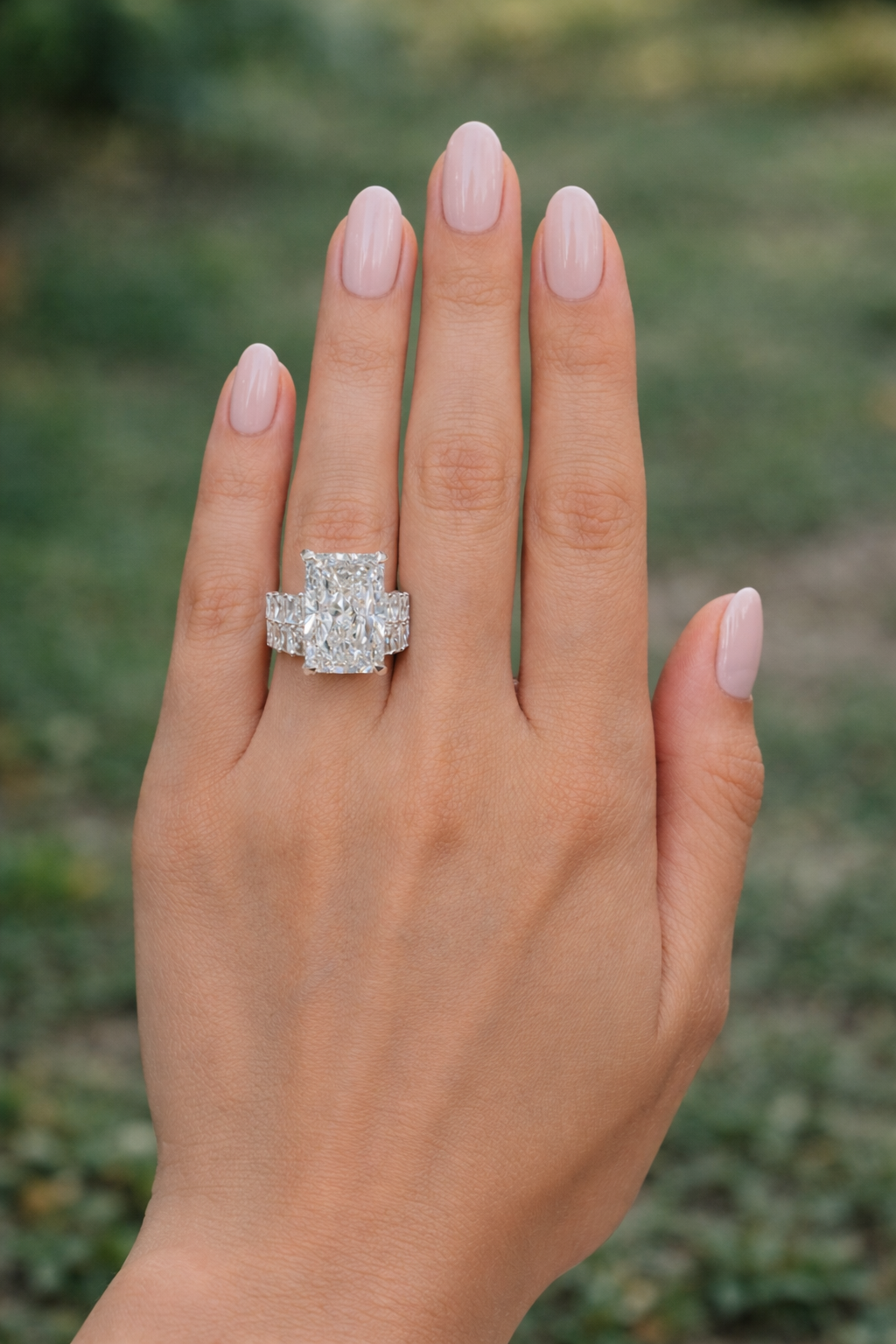 10.50 Ct Radiant Cut Lab Diamond Engagement Ring – Hidden Halo