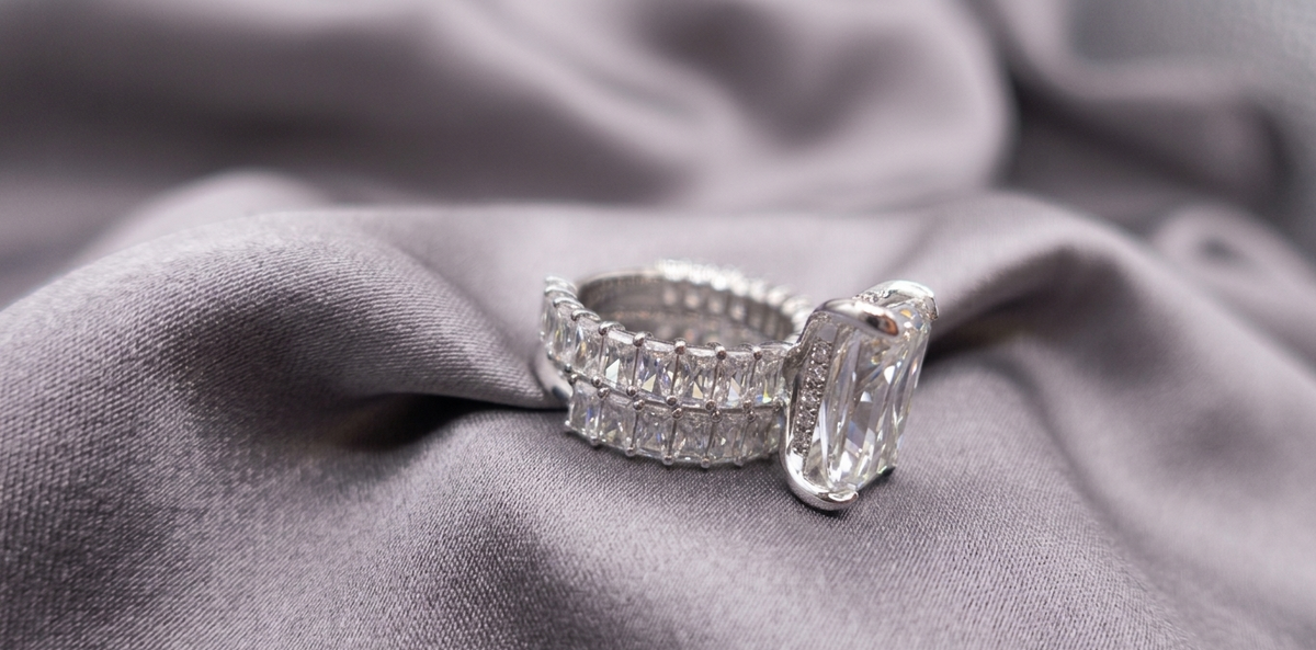 10.50 Ct Radiant Cut Lab Diamond Engagement Ring – Hidden Halo