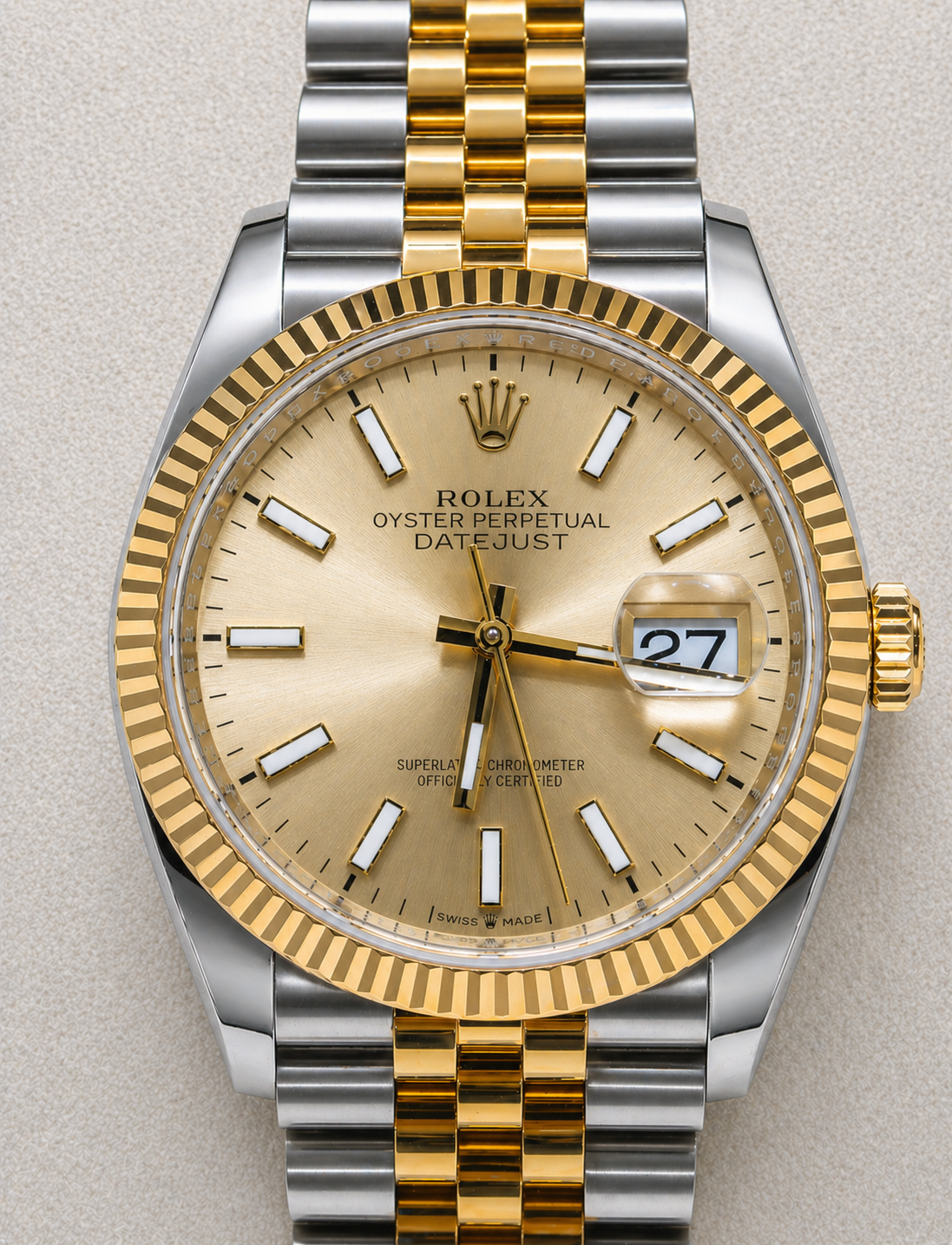 Rolex Datejust 36mm Champagne Dial Two-Tone Complete Set- Model 126233