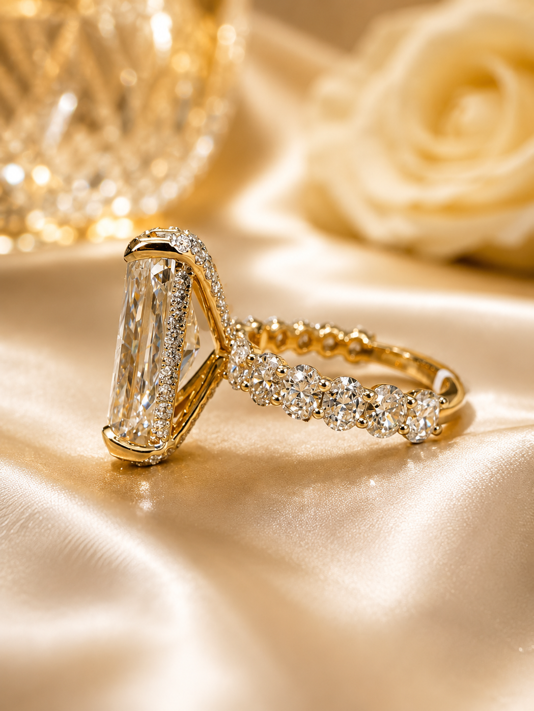 11.25 Carat Radiant Cut Lab Diamond Engagement Ring