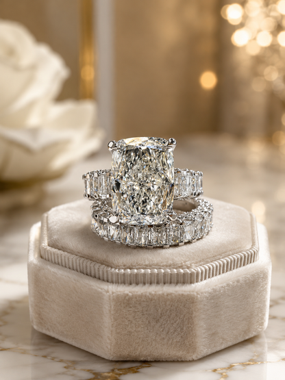 The Belle- 14.80 Carat Elongated Cushion Cut Engagement/Wedding Set
