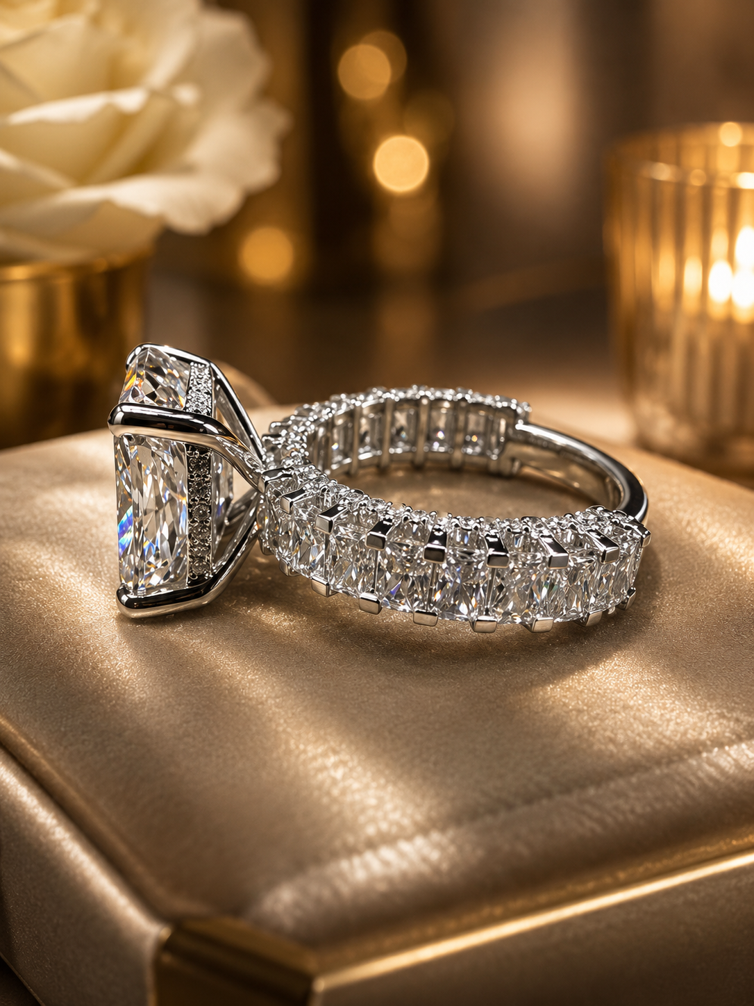 10.50 Carat Elongated Cushion Cut Lab Diamond Engagement Ring