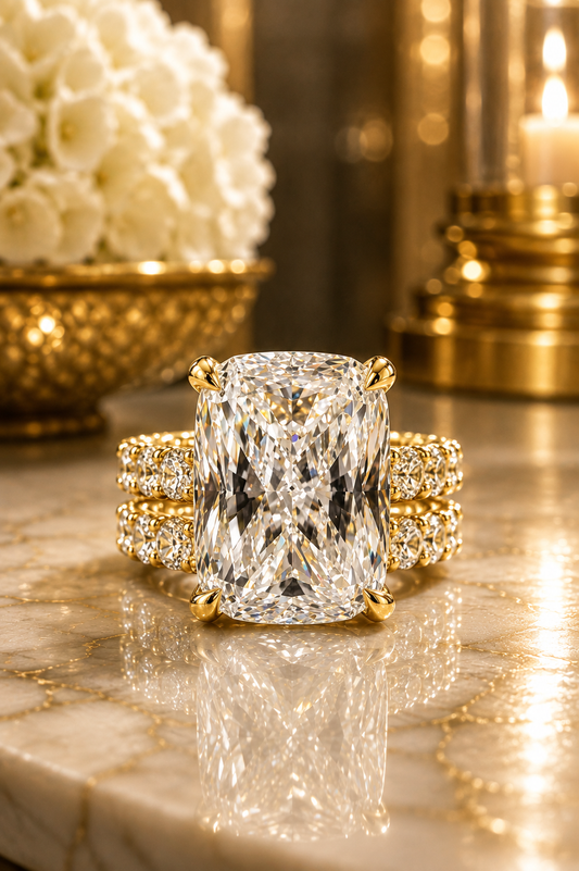 Luxury Elise ✨ 12.33 Carat Elongated Cushion Lab Diamond Engagement Ring
