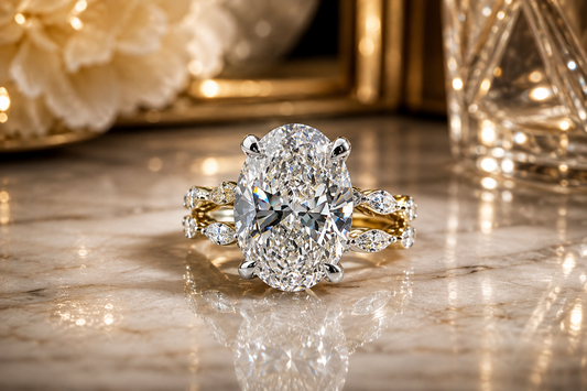 The Alaina ✨ 7.62 Carat Oval Lab Diamond Wedding Set