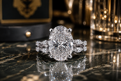 The Alaina ✨ 7.62 Carat Oval Lab Diamond Wedding Set