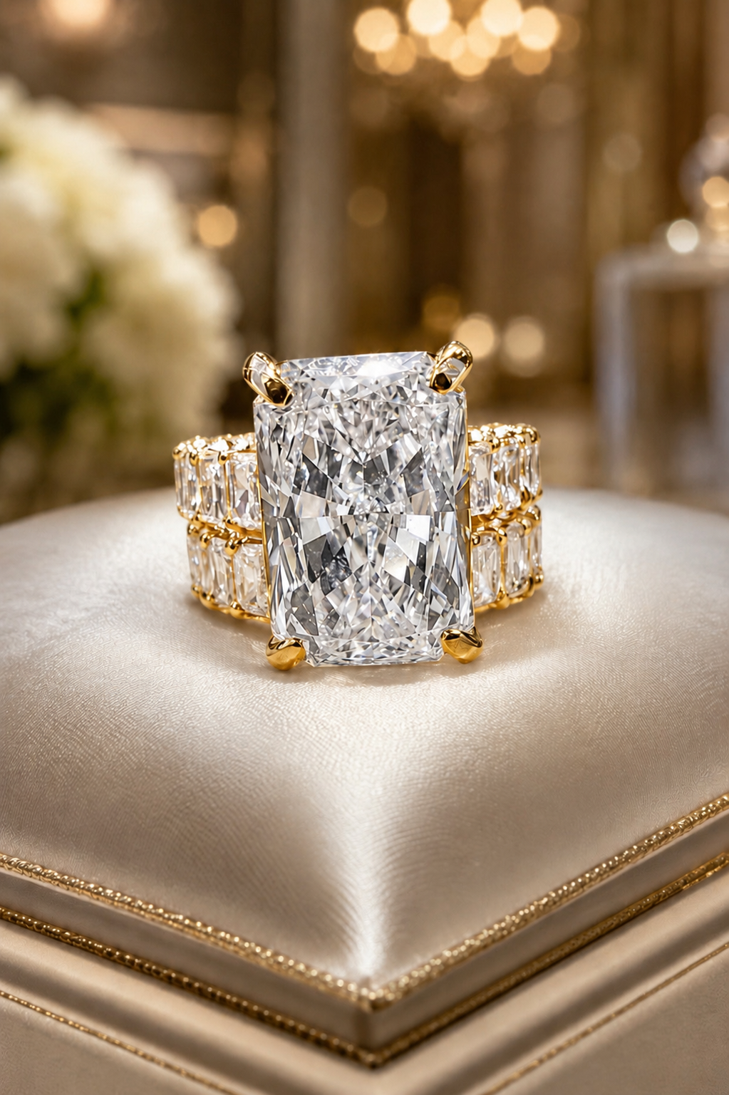 The Olivia- 8.00 CT Radiant Cut Lab Diamond Engagement/Wedding Set
