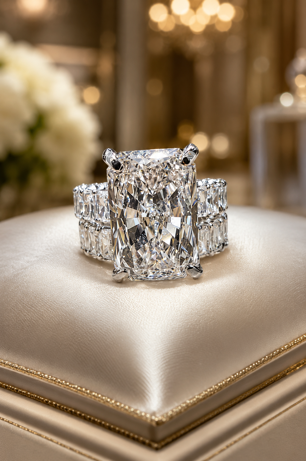 The Olivia- 8.00 CT Radiant Cut Lab Diamond Engagement/Wedding Set