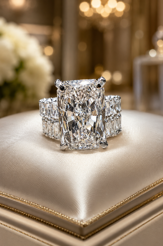 The Olivia- 8.00 CT Radiant Cut Lab Diamond Engagement/Wedding Set