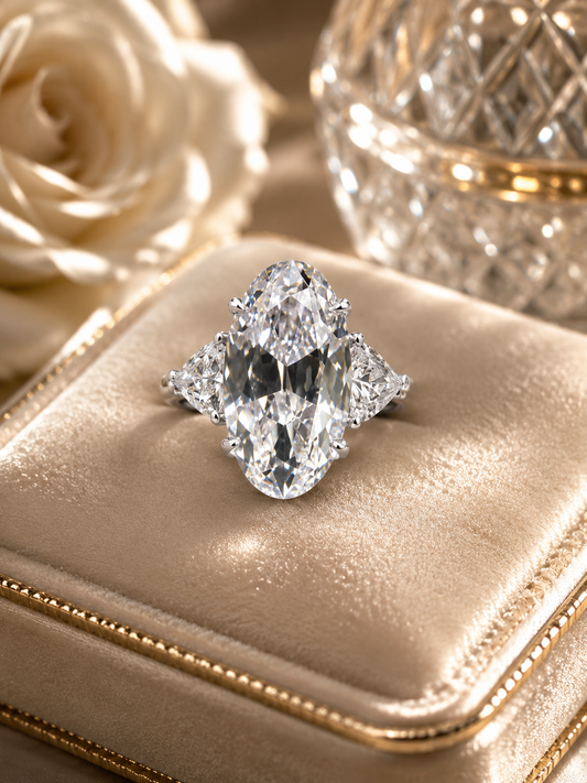 The Eleanor ✨7.25 carat Old Mine Cut Oval Lab Diamond Engagement Ring