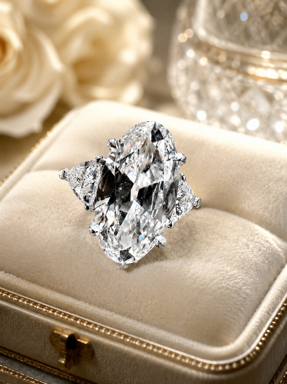The Eleanor ✨7.25 carat Old Mine Cut Oval Lab Diamond Engagement Ring