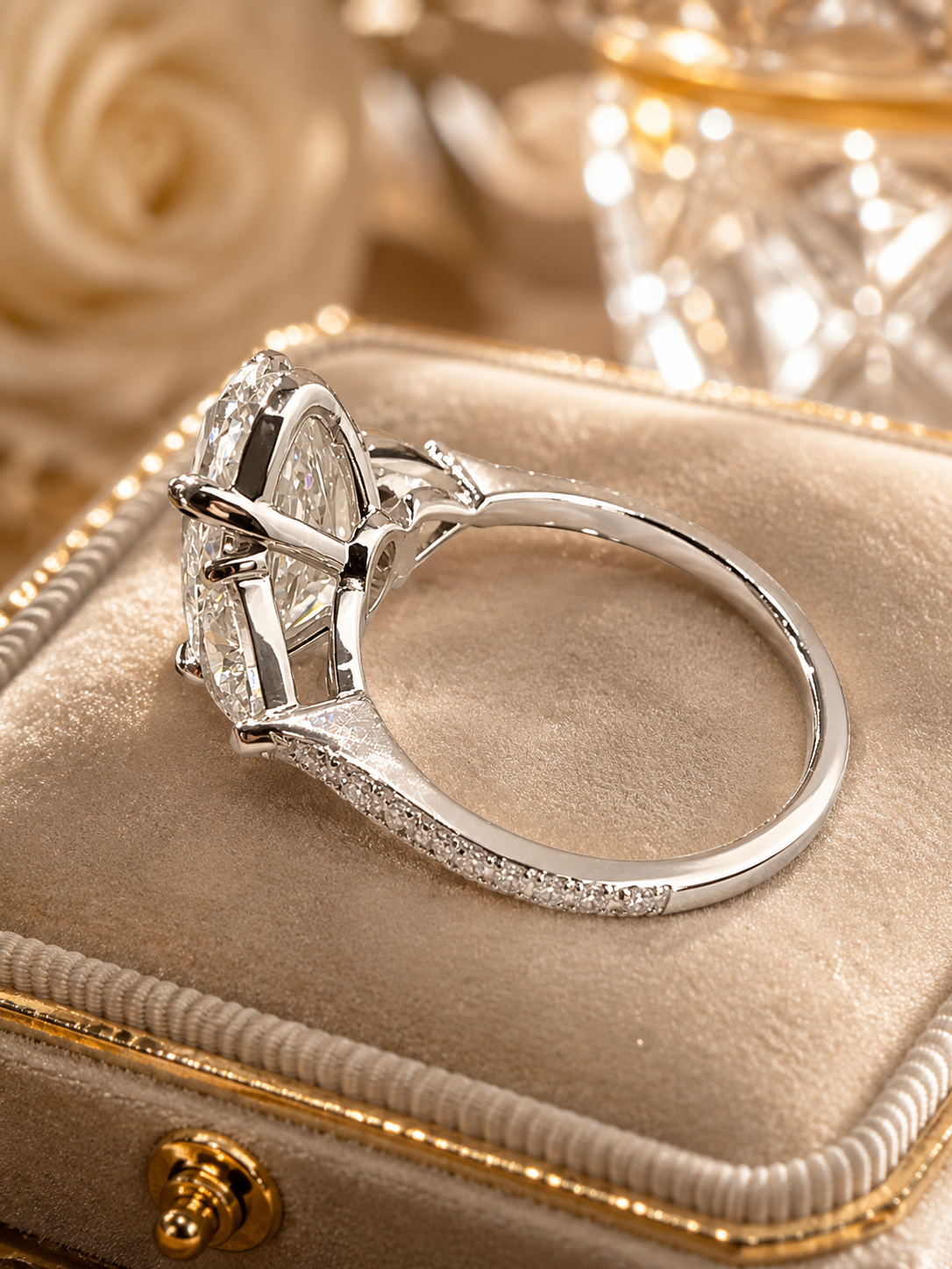 The Eleanor ✨7.25 carat Old Mine Cut Oval Lab Diamond Engagement Ring