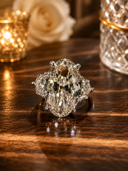 The Lilly ✨ 10.00 Carat Old Mine Cut Lab Diamond Engagement Ring