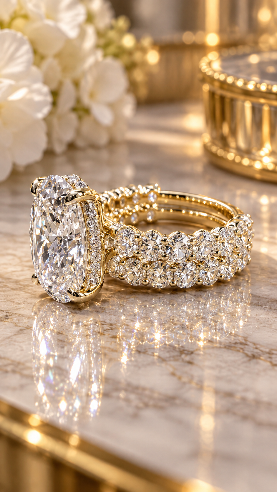 The Stella ✨ 12.54 Carat Oval Lab Diamond Engagement/Wedding Set