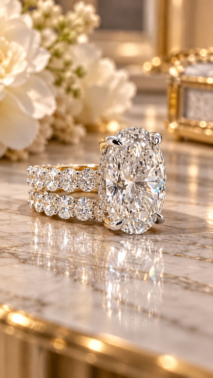 The Stella ✨ 12.54 Carat Oval Lab Diamond Engagement/Wedding Set
