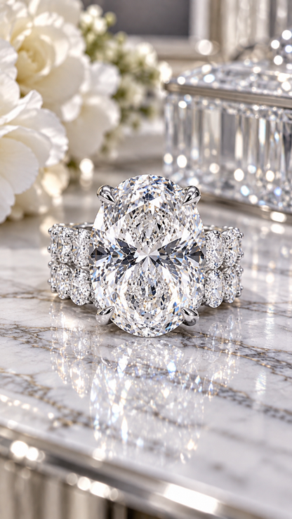 The Stella ✨ 12.54 Carat Oval Lab Diamond Engagement/Wedding Set