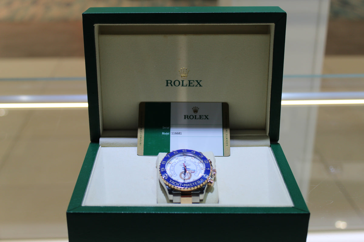Rolex Yacht-Master II White Dial Blue Bezel Two-Tone – Regatta Chronograph
