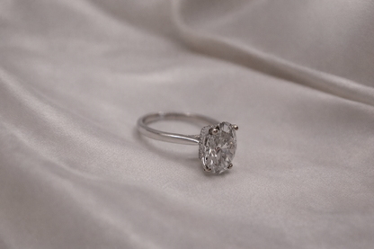Modern Elegance: 2.03ct Oval Cathedral Bridal Ring
