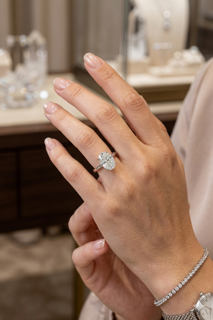 Modern Elegance: 2.03ct Oval Cathedral Bridal Ring