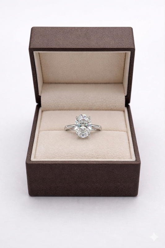 Modern Elegance: 2.03ct Oval Cathedral Bridal Ring
