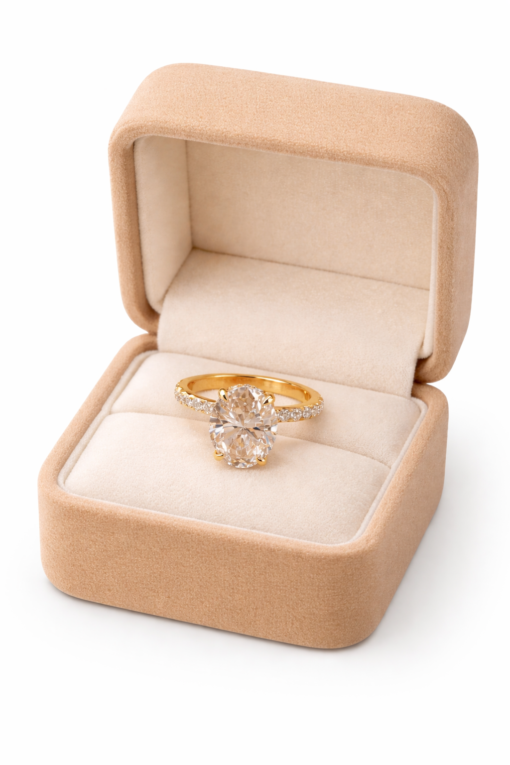 Classy Sophistication: 3.80 Oval & Pave Bridal Ring