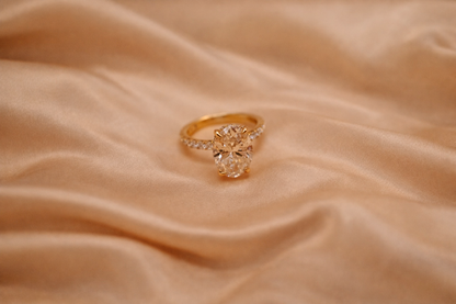 Classy Sophistication: 3.80 Oval & Pave Bridal Ring