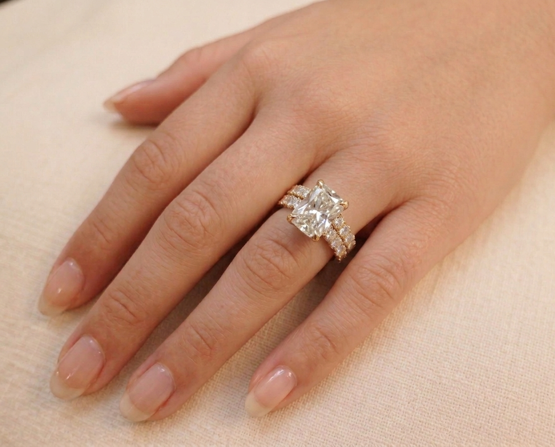 The Sovereign Set: 6.00ct Elongated Cushion & Matching Band