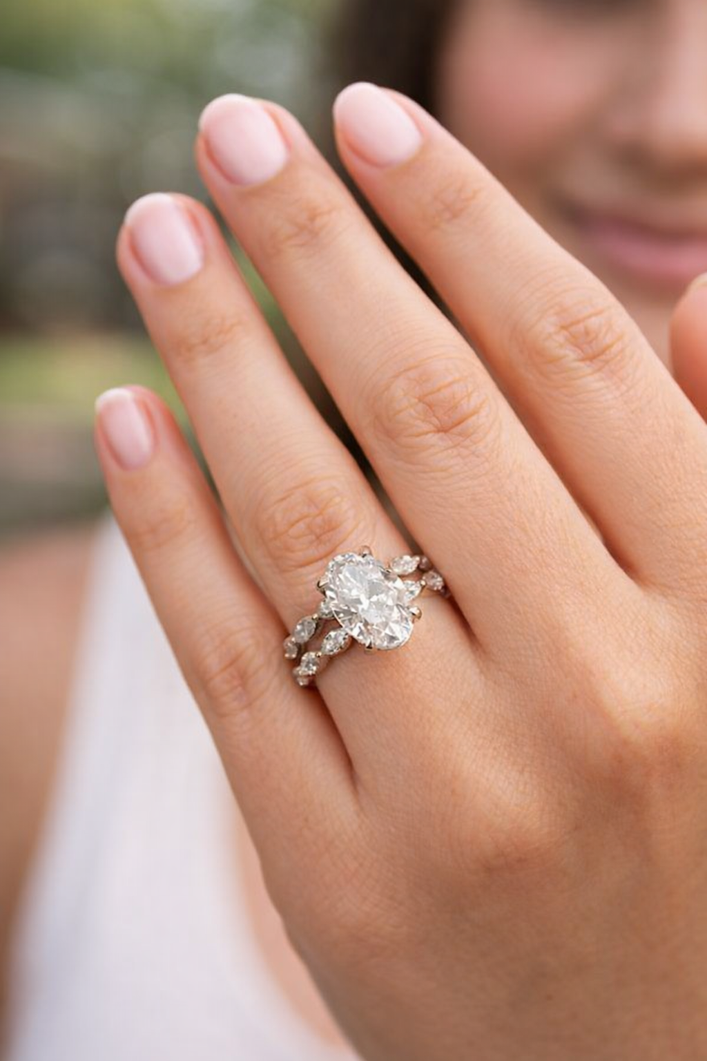 2.29 Carat Oval & Marquise Custom Diamond Bridal Set