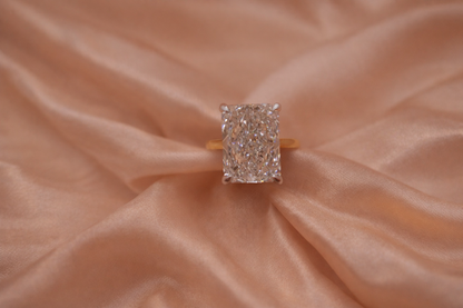 7.51ct Radiant Cut Lab Diamond Cathedral Solitaire