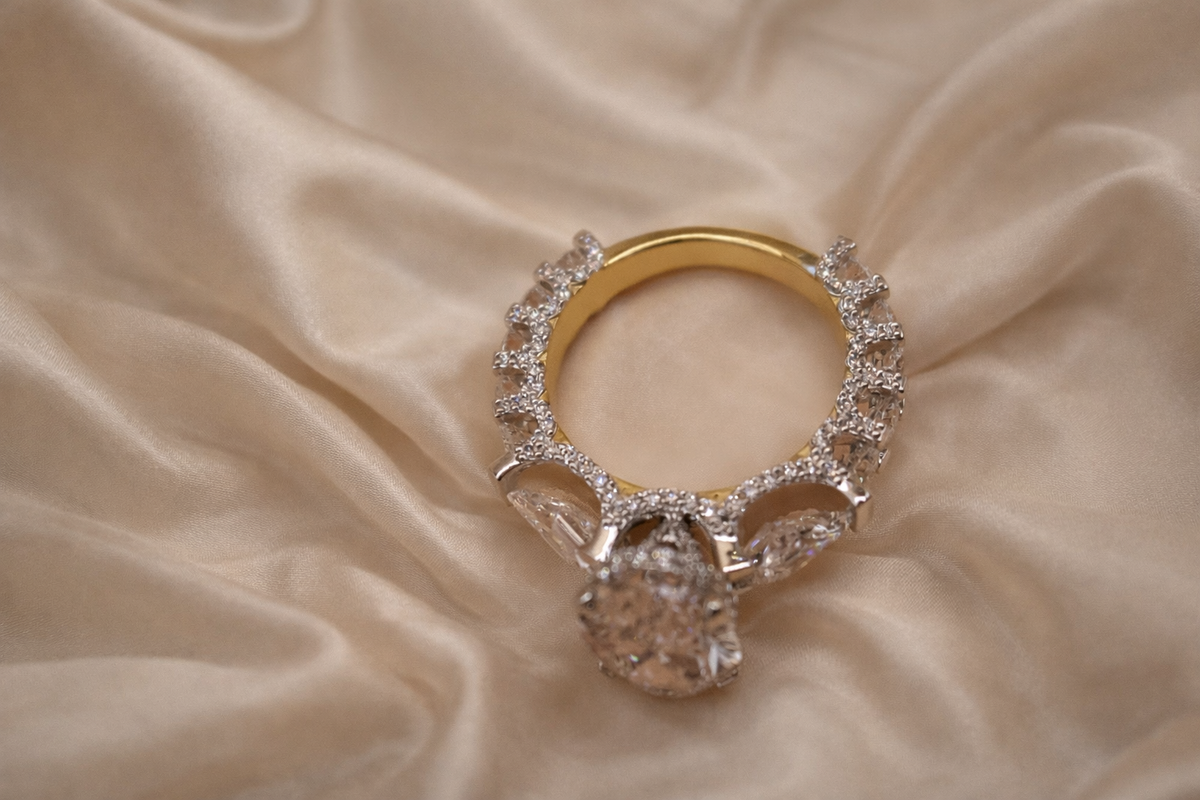 Exquisite 6.25 CTW Oval Diamond Cathedral Engagement Ring