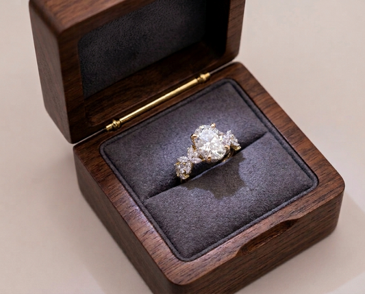 Nature-Inspired Grandeur: 4.25ctw Oval Lab Diamond Ring