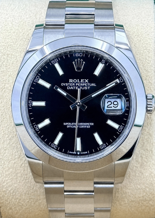Rolex Datejust 41 | Black Dial | Smooth Bezel | Oyster Bracelet 2025