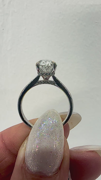 Modern Elegance: 2.03ct Oval Cathedral Bridal Ring