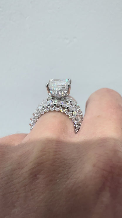 The Belle- 14.80 Carat Elongated Cushion Cut Engagement/Wedding Set