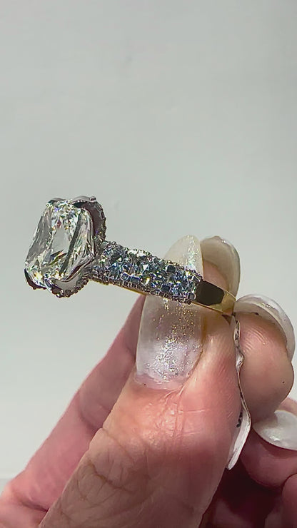 The Golden Legacy: 6.15ctw Cushion Cut Engagement Ring