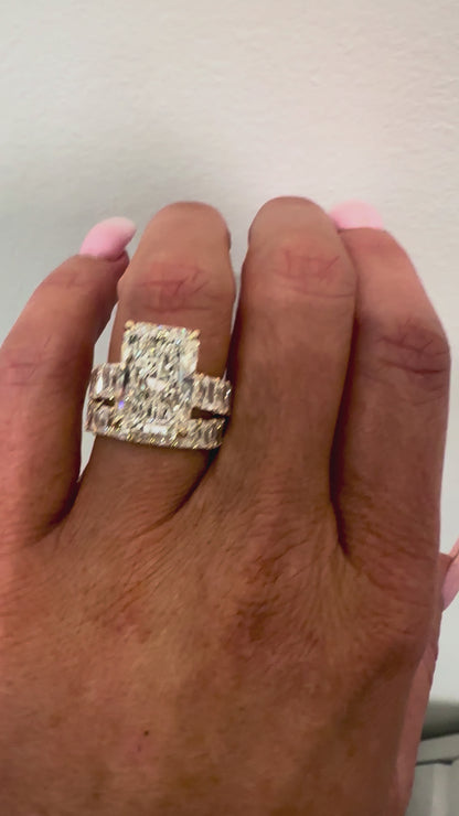 The Jasmine- 12.25 Carat Radiant Cut Lab Diamond Wedding Set ✨